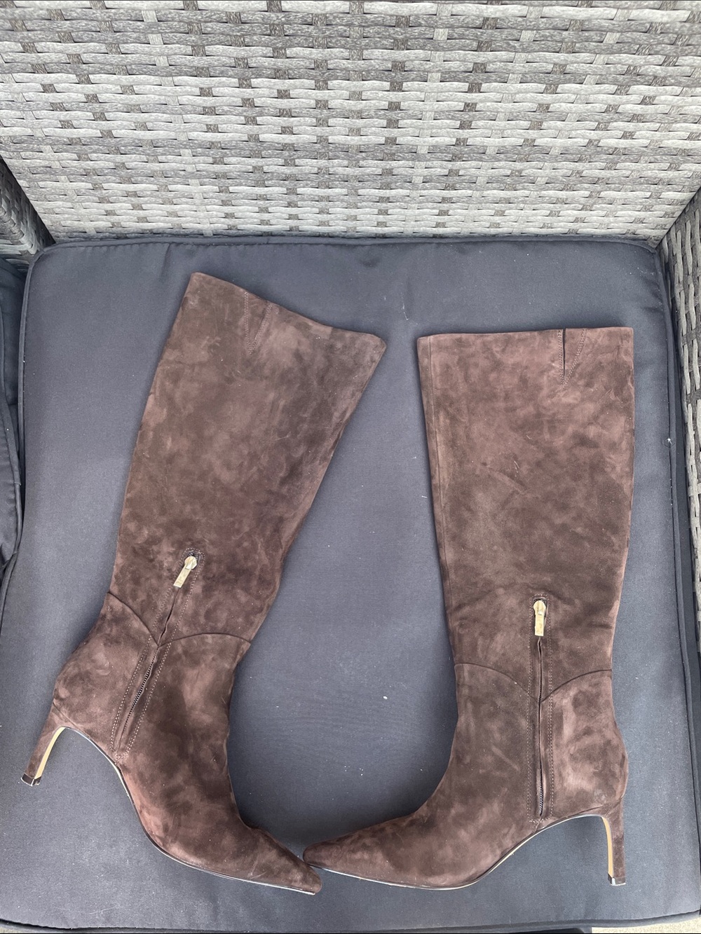 Marc Fisher Brown Suede Knee high Boots wide calf